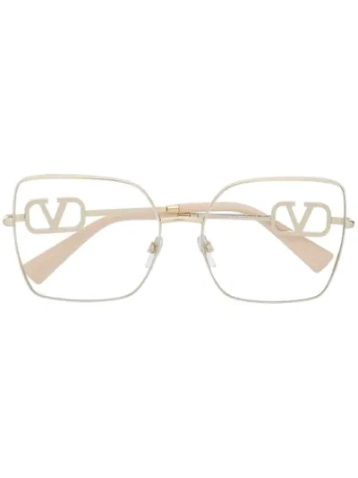 Shop Valentino Va2041 Square-frame Glasses In Silver