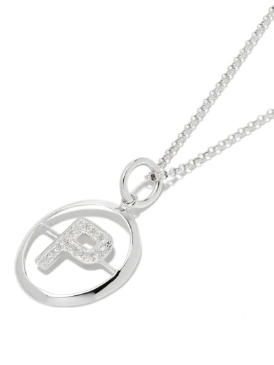 Shop Annoushka 18kt White Gold Diamond Initial P Necklace In 18ct White Gold