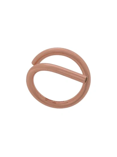 Shop Maison Margiela Twisted Brass Ring In Pink