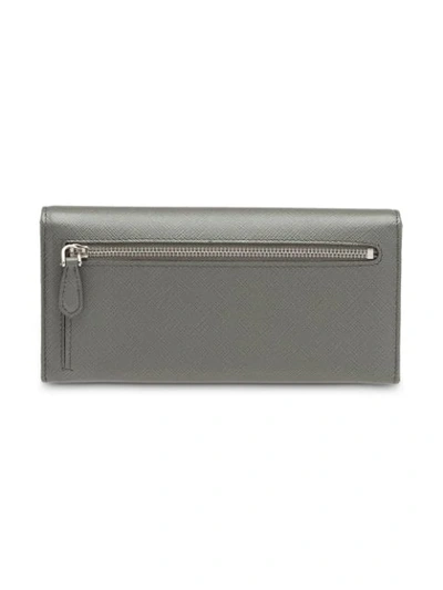 Shop Prada Logo Wallet In Grey