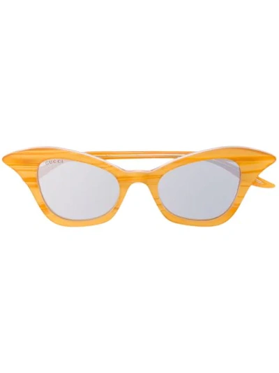 Shop Gucci Gg0707s Cat-eye Sunglasses In Yellow