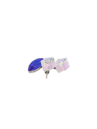 Shop Saint Laurent Crystal-embellished Single Earring In Metallic