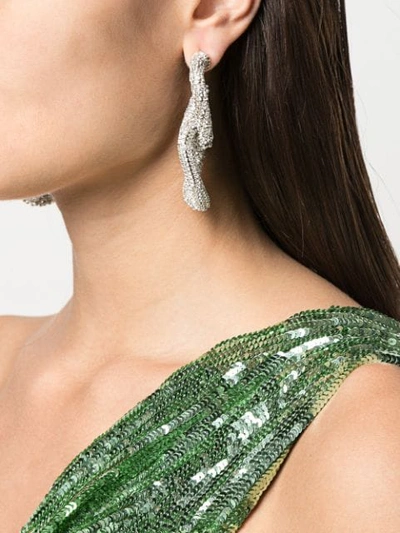 Shop Oscar De La Renta Crystal-link Drop Earring In White