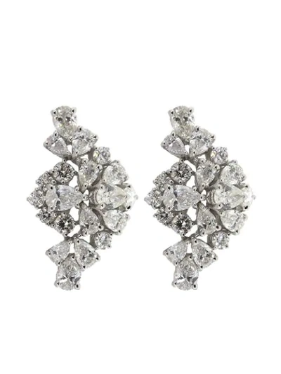 Shop Yeprem 18kt White Gold Diamond Clip-on Earrings In Silver