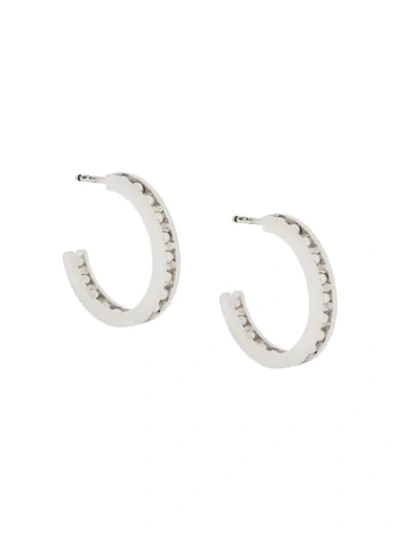 Shop Ivi Tiger Hoop Earrings In Silver