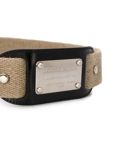 Shop Dolce & Gabbana Logo Plaque Belt In Neutrals