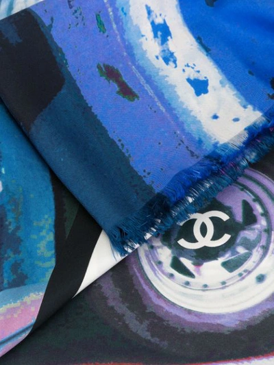 Pre-owned Chanel Silk Landscape Print Scarf In Multicolour