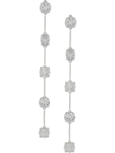 Shop Fenty Xl Crystal Drop Earrings In Silver