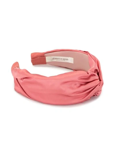 Shop Jennifer Behr Twist Satin Headband In Pink