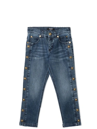 Balmain 5-pocket Jeans With Metal Buttons In Blue