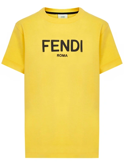 Shop Fendi Kids T-shirt In Yellow