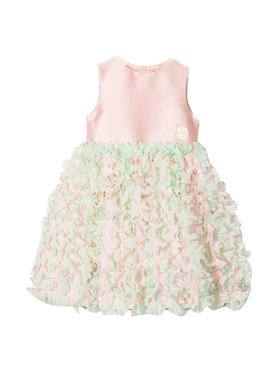 Shop Elie Saab Sleeveless Pink Dress In Rosa/verde