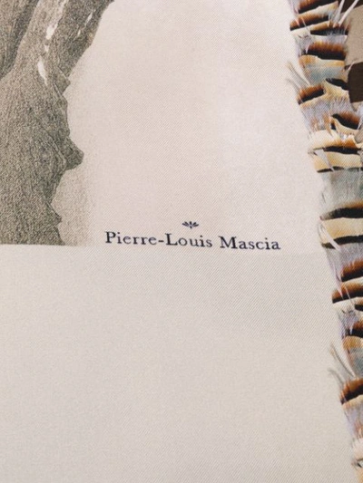 Shop Pierre-louis Mascia Check Detail Silk Scarf In Grey