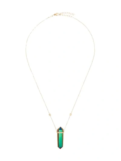 Shop Jacquie Aiche 14kt Yellow Gold Quartz Diamond Necklace In Multicoloured