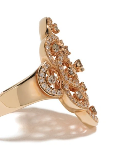 Shop Brumani 18kt Rose Gold Laces Diamond Ring