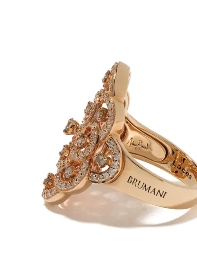 Shop Brumani 18kt Rose Gold Laces Diamond Ring