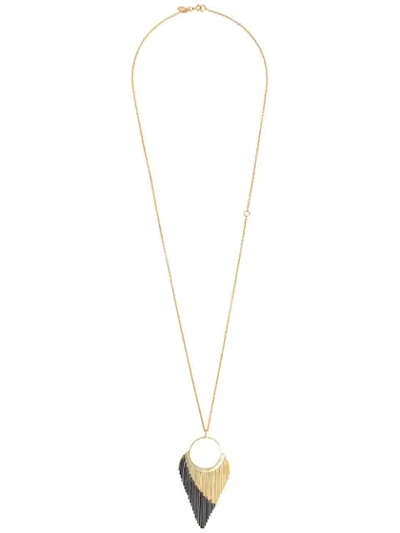 Shop Iosselliani Black Hole Sun Pendant Necklace In Gold