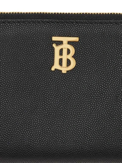 Shop Burberry Monogram Plaque Zip-around Wallet In Black