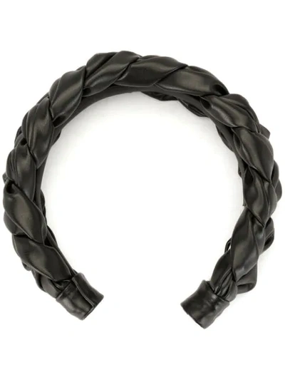 Shop Jennifer Behr Braided Hairband In Black