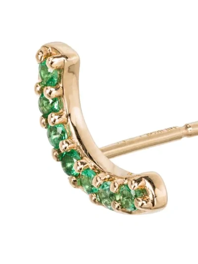 Shop Andrea Fohrman 18kt Yellow Gold Arched Emerald Earring In Green:green/blue