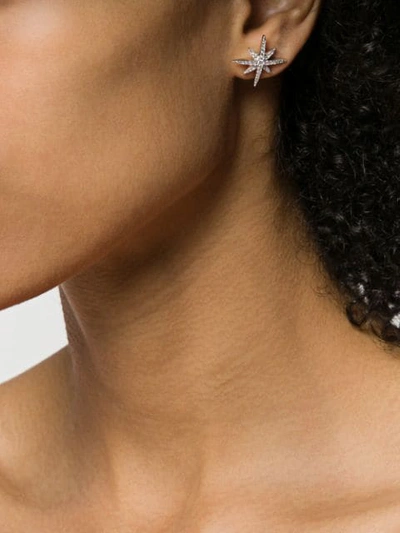 Shop Apm Double Météorites Asymmetric Stud Earrings In Metallic