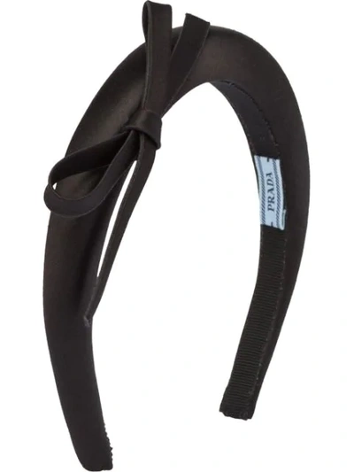 Shop Prada Bow Detail Headband In Black