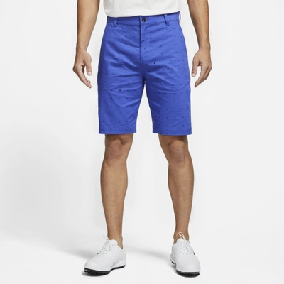 Shop Nike Dri-fit Uv Men's Printed Golf Chino Shorts In Lapis