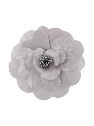Shop Philosophy Di Lorenzo Serafini Flower Motif Brooch In Grey