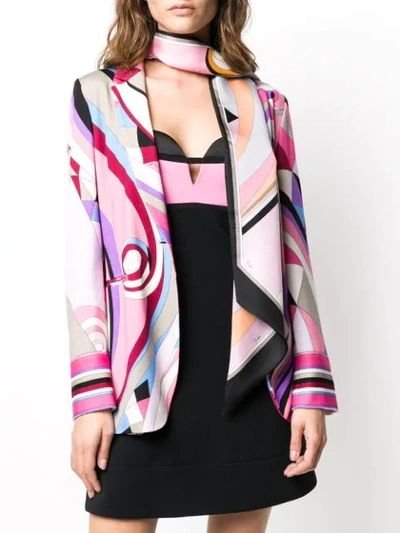 Shop Emilio Pucci Abstract Print Scarf In Pink