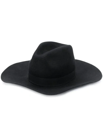 Shop Dsquared2 Knitted Wide Brim Fedora Hat In Black