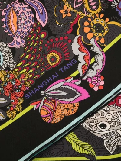 Shop Shanghai Tang Chinese Zodiac-print Silk Scarf In Multicolour