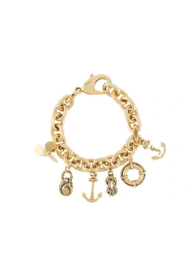 Shop Saint Laurent Nautical-charm Bracelet In Metallic