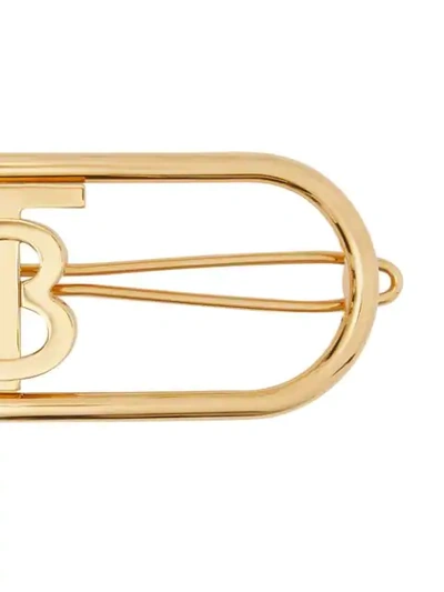 Shop Burberry Monogram-motif Hair Clip In Gold