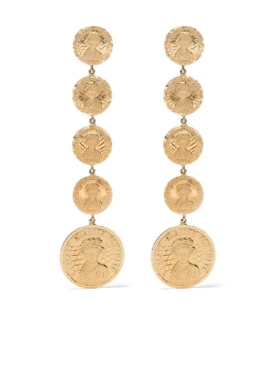 Shop Anissa Kermiche 18kt Yellow Gold Louise D'infinie Coin Earrings