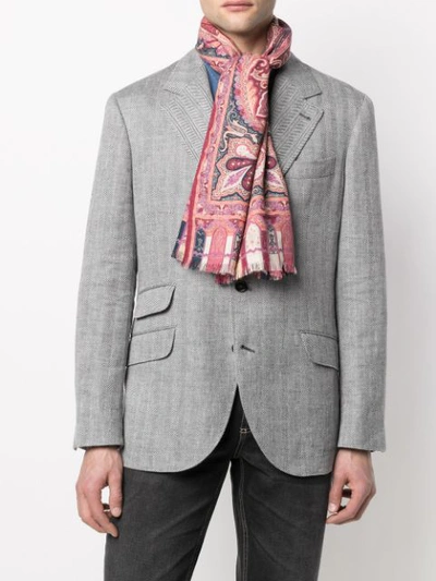 Shop Etro Paisley-print Cashmere-blend Scarf In Pink