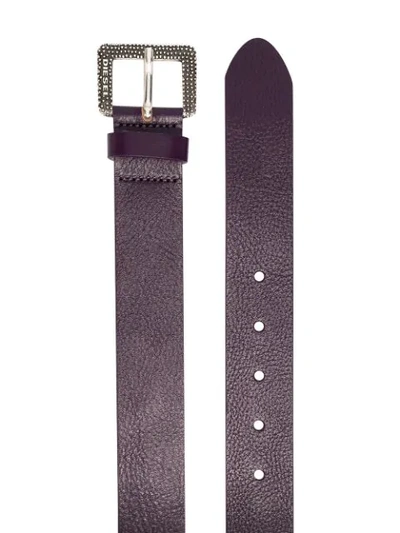 Shop Diesel Buckle-fastening Leather Belt In Purple