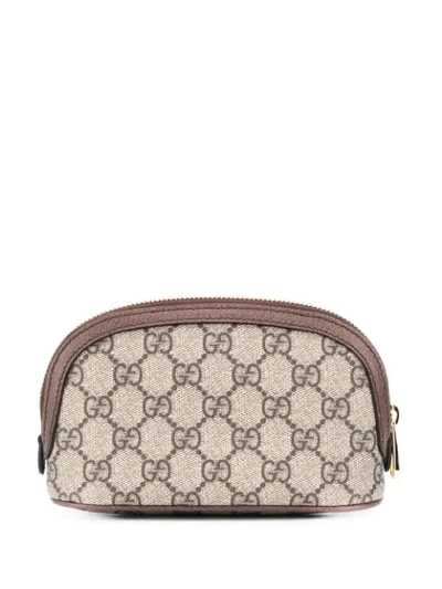 Shop Gucci Ophidia Gg Wash Bag In Brown