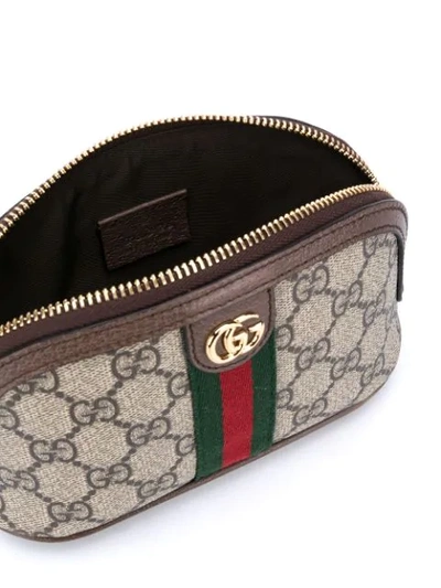 Shop Gucci Ophidia Gg Wash Bag In Brown