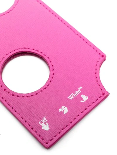 Shop Off-white Hands Logo Lanyard Cardholder In Pink