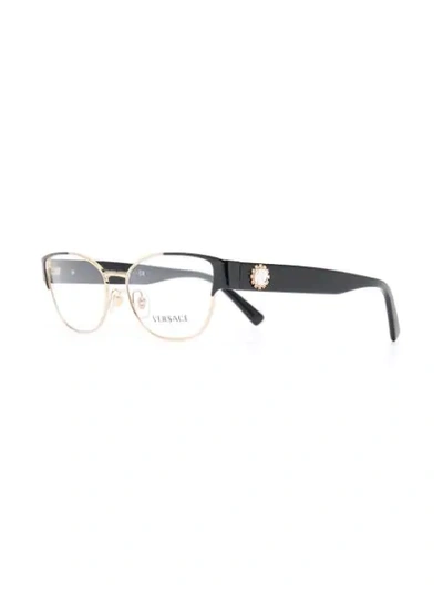 Versace Oval-frame Glasses In Black