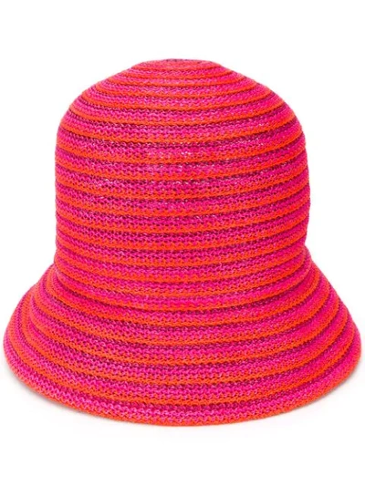 Shop Nina Ricci Striped Hat In Orange