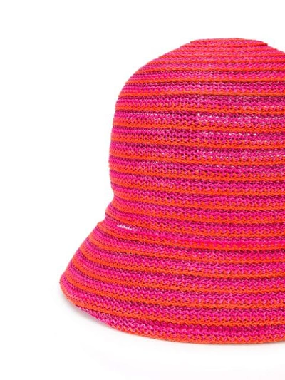 Shop Nina Ricci Striped Hat In Orange