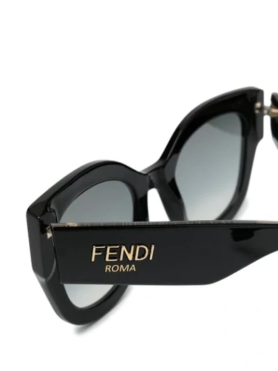 Shop Fendi Roma Oversized Sunglasses In Black