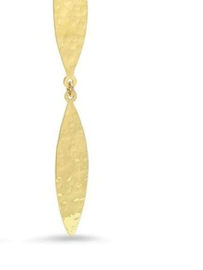 Shop Jennifer Meyer 18kt Yellow Gold 3 Hammered Marquise Drop Earrings