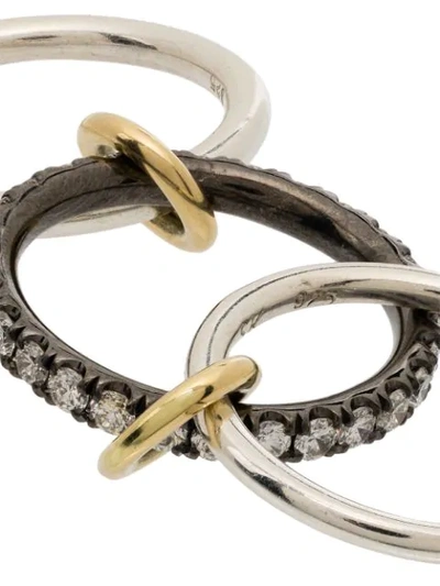 Spinelli Kilcollin Petunia Stacked Diamond Ring In Silver
