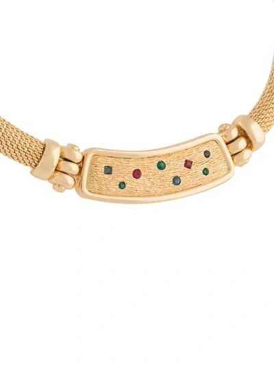 Pre-owned Dior  Crystal-embellished Necklace In Gold