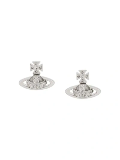 Shop Vivienne Westwood Small Orb Pendant Earrings In Silver