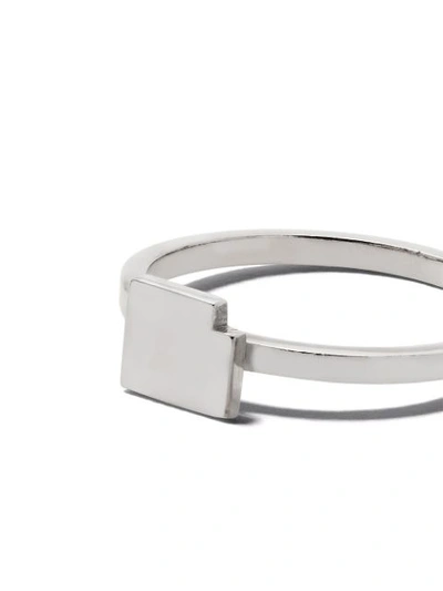 Shop Alexandra Jefford 18kt Gold Geometric Motif Ring In Grey