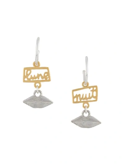 Wouters & Hendrix Mouth Drop Earrings In Silver