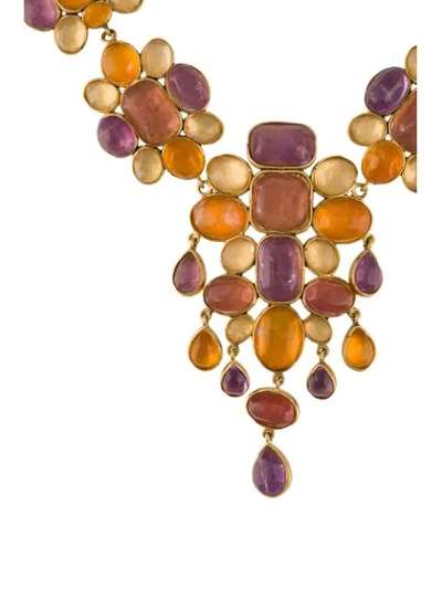 Shop Goossens Cocktail Cabochons Necklace In Orange